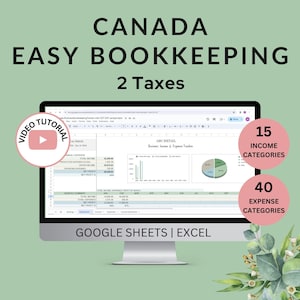 Canada Business Bookkeeping Template: Excel & Google Sheets (GST, PST, QST)