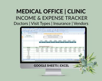 Clinic Financial Tracker Spreadsheet: Income, Expenses, and Profitability (Google Sheets & Excel)