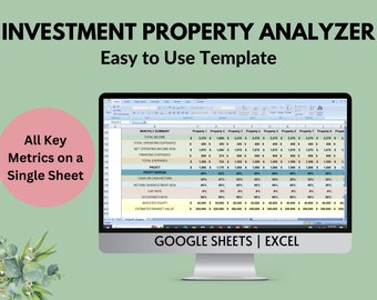 Rental Property Analyzer: ROI, Cash Flow, Mortgage Calculator (Excel & Google Sheets)