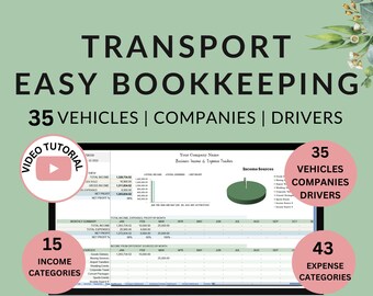 Transport Bookkeeping: Trucking, Limo and Car Service (Excel & Google Sheets Digital Download)