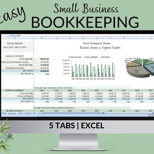Small Business Bookkeeping Excel Spreadsheet: Income & Expense Tracker