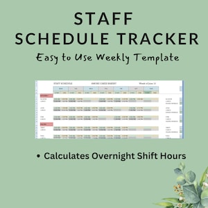 Section Different Schedule Example Weekly Staff Schedule Template With Overnight Shifts: Printable ...