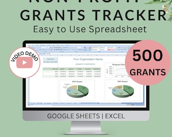 Non-Profit Grants Tracker: Excel & Google Sheets Spreadsheet