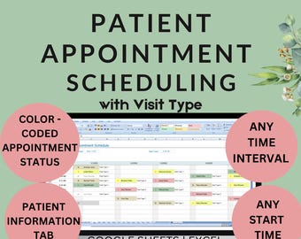 Patient Appointment Scheduling Template: Clinic Medical Office (Excel, Google Sheets)