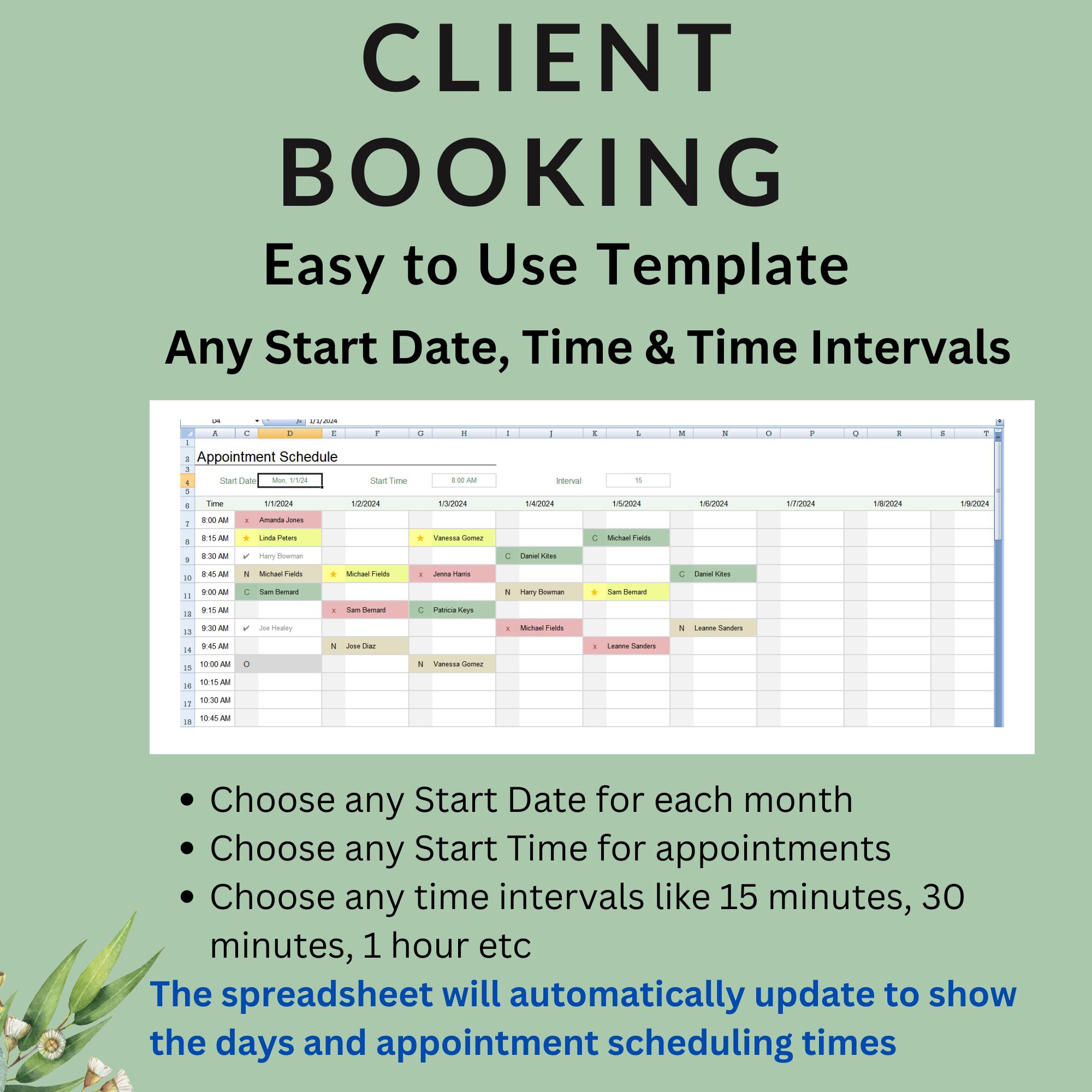 Client Booking Template: Color-coded Scheduling in Google Sheets ...