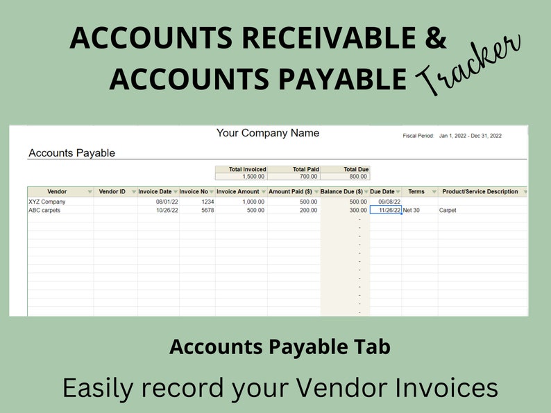 Accounts Receivable Accounts Payable Tracker Automatic Open Invoices
