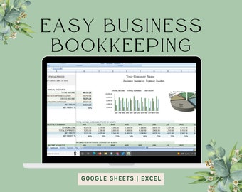 Buchhaltung Small Business Spreadsheet | Einfache Buchhaltungs-Vorlage | Einnahmen-Ausgaben-Tracker | Profit Loss Accounting Umsatzsteuer Google Sheets