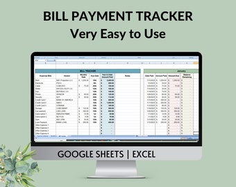 Monthly Bill Payment Tracker: Google Sheets & Excel Template