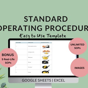 Mall för standardförfaranden | SOP med exempel | Dokumentation av företagsuppgifter | Checklista för affärsprocesser | Excel Google Sheets