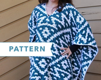 Sapphire Poncho | Crochet Pattern | Intermediate beginner