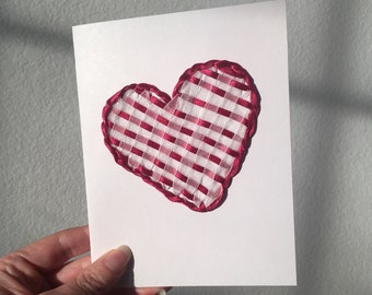 Made to Order | Anniversary Card | Interior Heart with Bow | Blank Inside