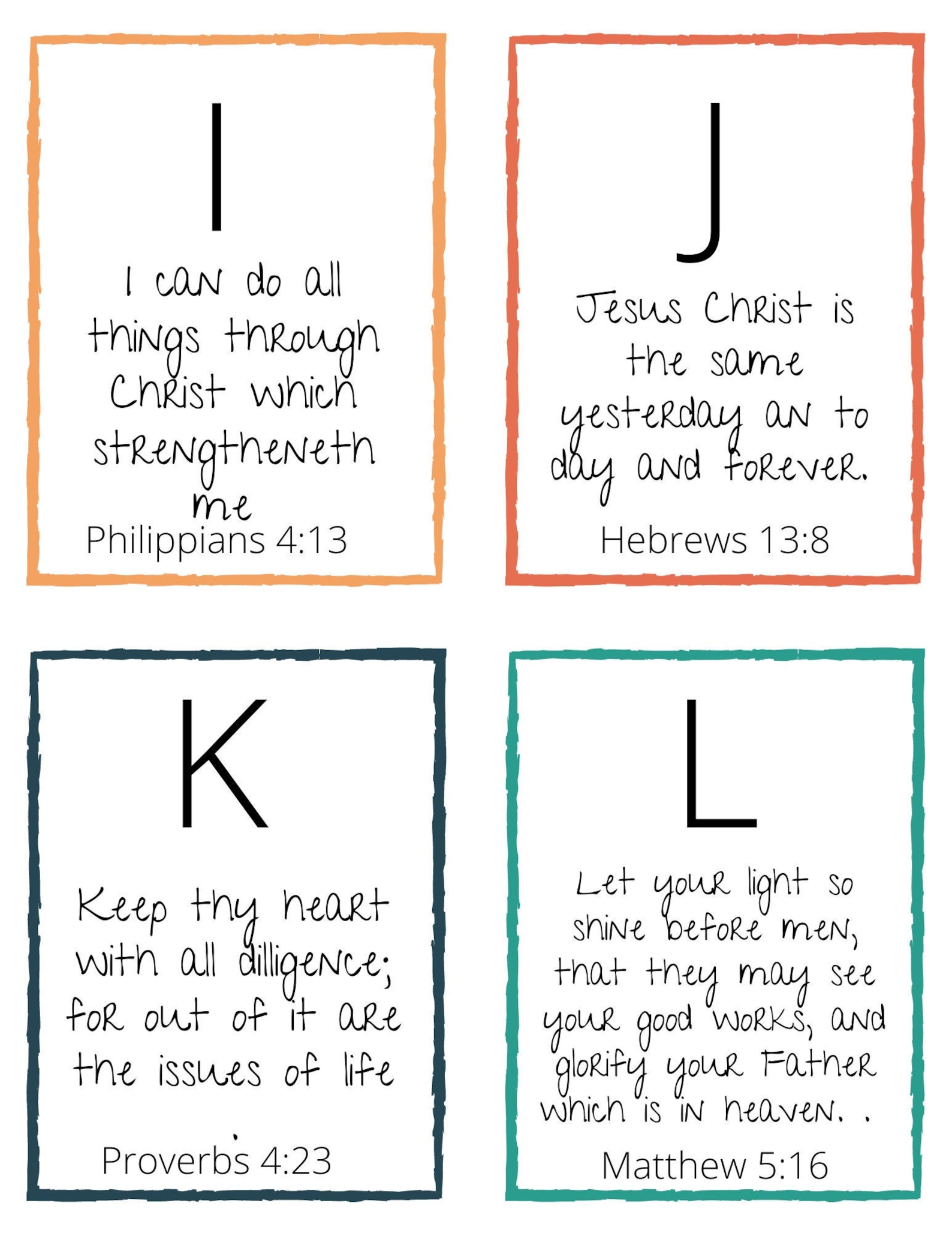 Alphabet Bible Verse Cards Bible Verse Flash Cards Bible - Etsy
