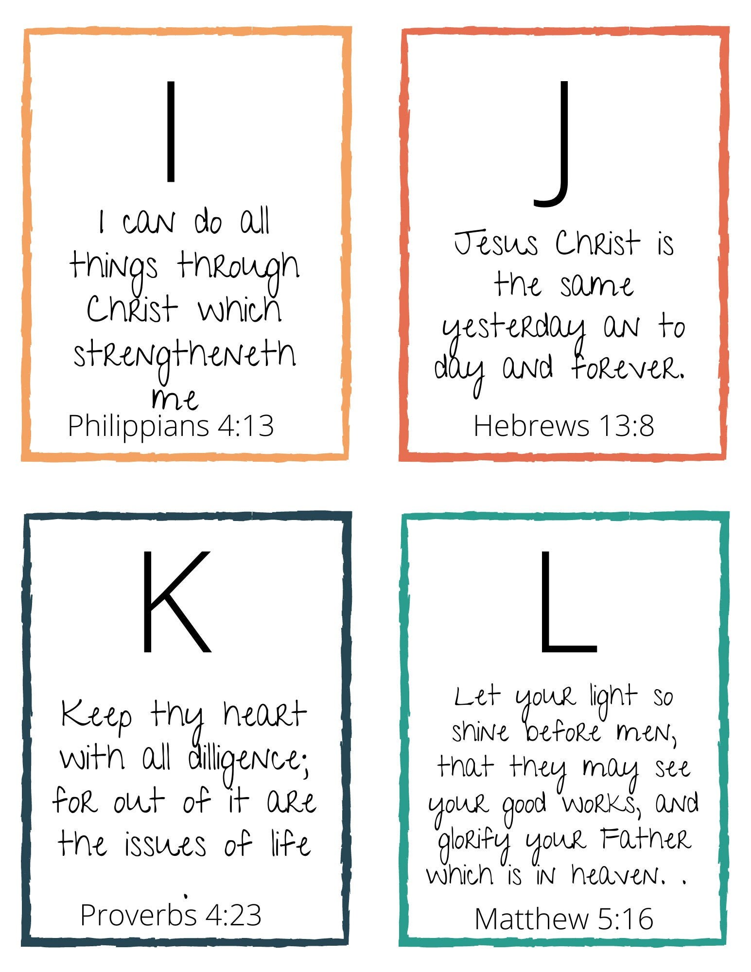 Alphabet Bible Verse Cards Bible Verse Flash Cards Bible - Etsy Sweden