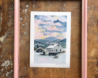 Giclee print, Vermont Barn by MTN GRL Studio