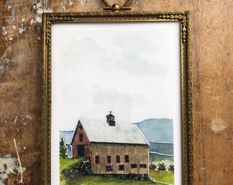 Giclee print, Vermont Barn by MTN GRL Studio