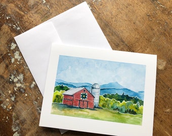 Vermont Barn single blank greeting card
