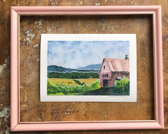 Giclee print, Vermont Barn by MTN GRL Studio