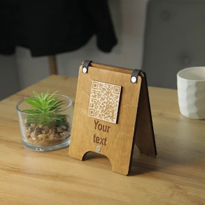 1 Stück QR-Code-Menü, QR-Code-Menüschild, Café-Bar-Restaurant aus Holz