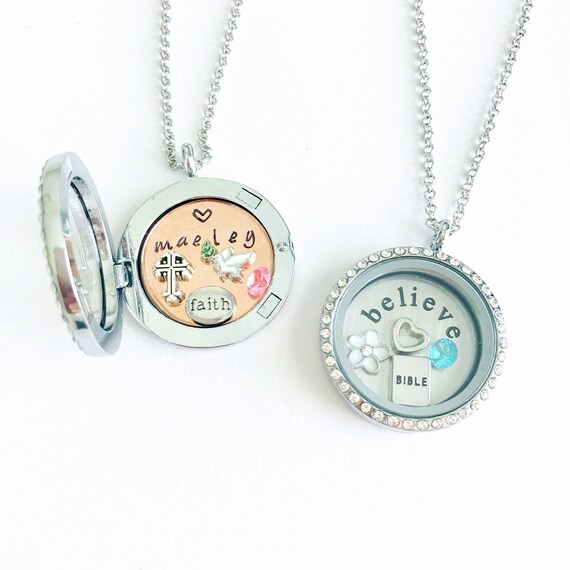 First Communion Baptism Locket Necklace 