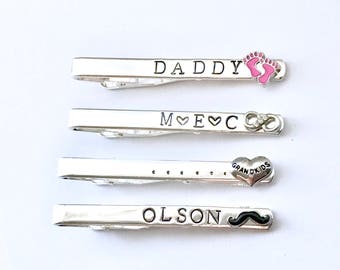 Father Grandpa Tie Clip - Father’s day - birthday - wedding - new dad reveal - grandpa uncle brother son husband - plain or personalized