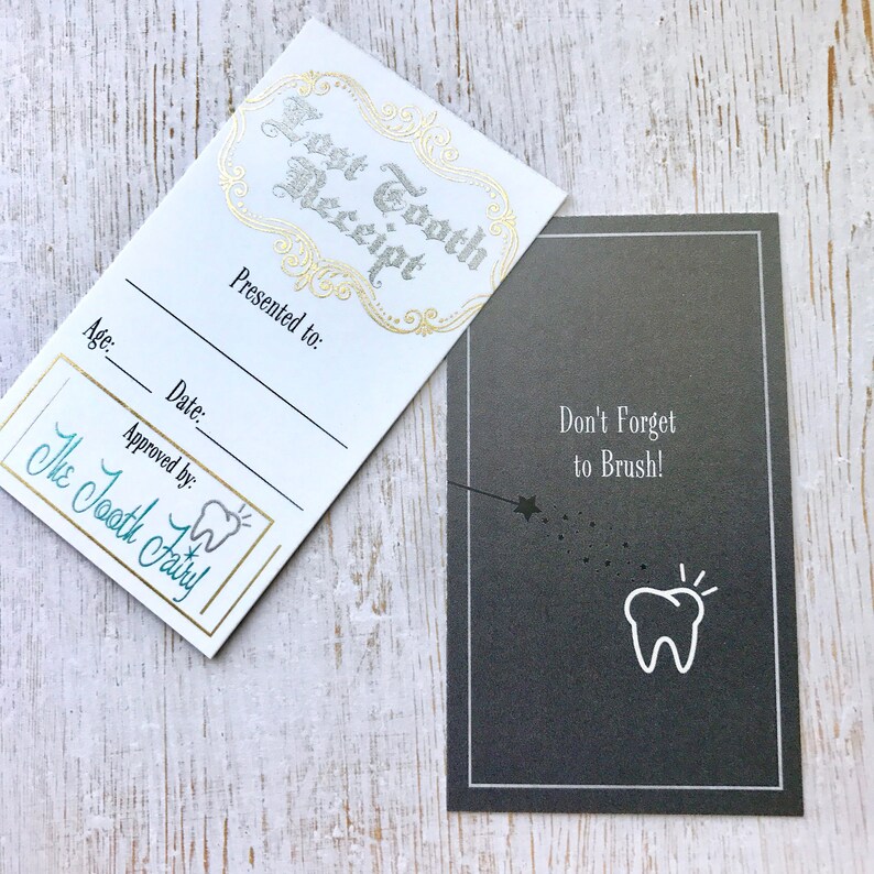Tooth Fairy Receipt Letter Card Set of 10 or 20 lost tooth image 2