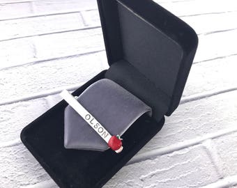 Teacher Appreciation Tie Clip Gift - Custom and Personalized - Thank you for a School teacher, sport coach, counselor, music instructor