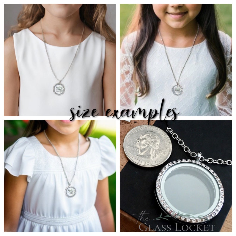 LDS Baptism Locket Necklace Gift Personalized Plate CTR charm dove charm number 8 water wave charm image 8