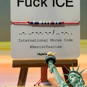 F*ck ICE Activist Novelty Bracelet - Morse Code - Fight Tyranny - Resist Fascism - read FULL DESCRIPTION