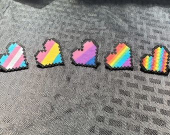 Pixel Heart Pride Pin