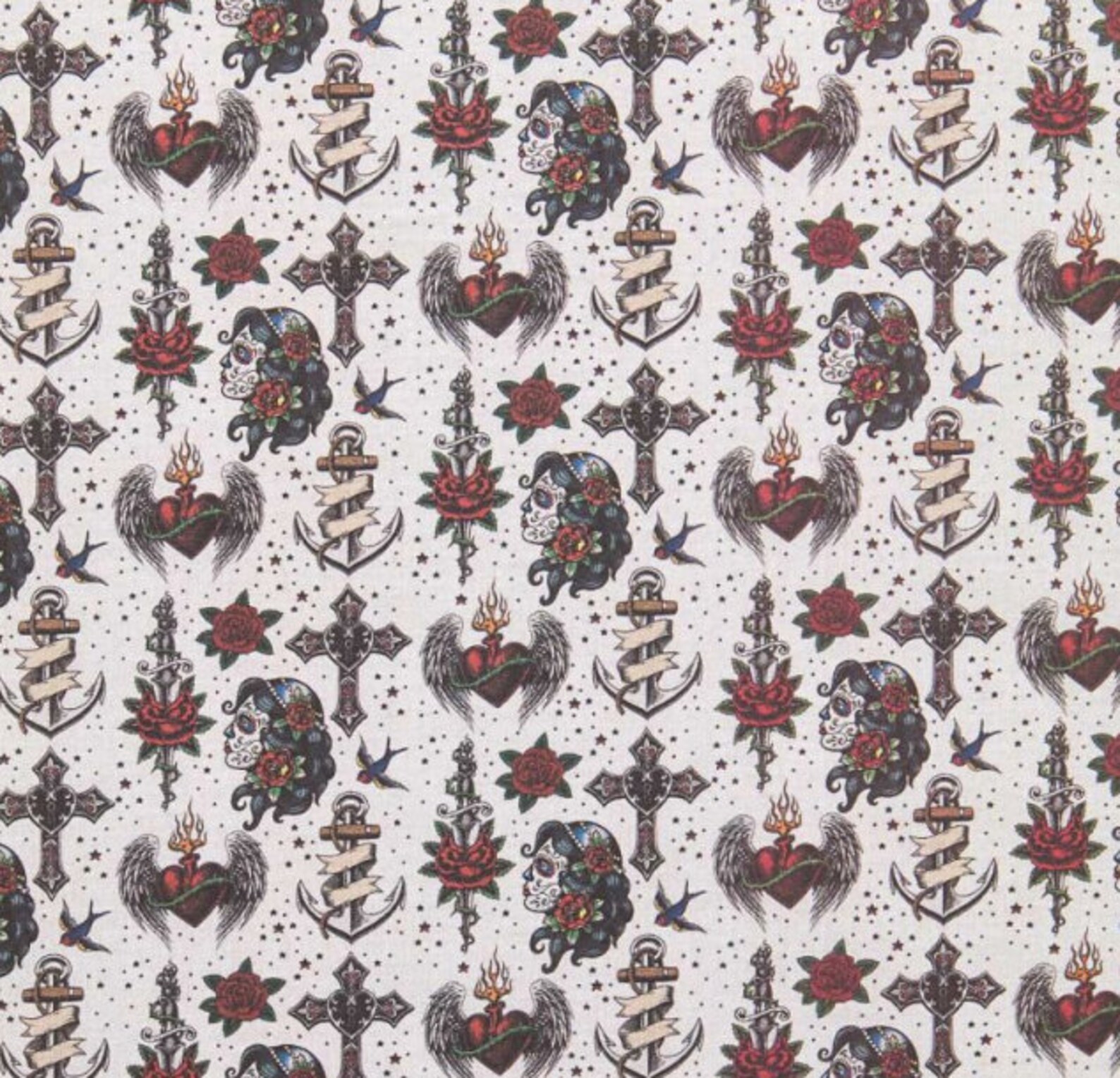 Gothic Motif Printed Fabric Ref. TE1122 Etsy