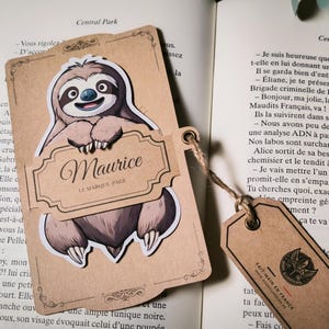 Segnalibro Bradipo Carino – Regalo Animale Divertente, Accessorio Carta Illustrato, Per Lettori, Cartoleria Artigianale Francese