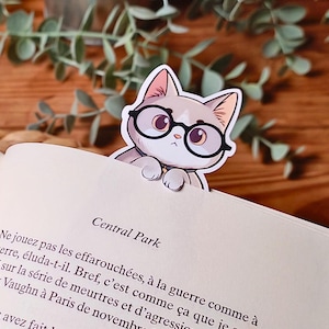 Segnalibro Gatto per Lettori – Regalo Animale Carino, Accessorio Carta Divertente, Presente Lettore, Illustrato, Fatto a Mano in Francia