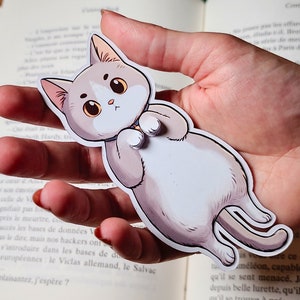 Segnalibro Gatto Carino – Regalo Animale Divertente, Accessorio di Carta per Lettori, Strumento Illustrato
