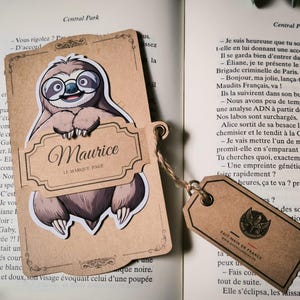 Segnalibro Bradipo – Regalo Animale Carino per Lettori, Accessorio Libro Divertente, Stampa Illustrata, Cartoleria Artigianale Francese