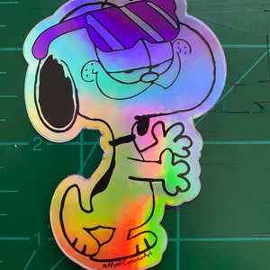Snarfield? Gnoopy? Extra Cool Holographic Cartoon Color Vinyl Sticker