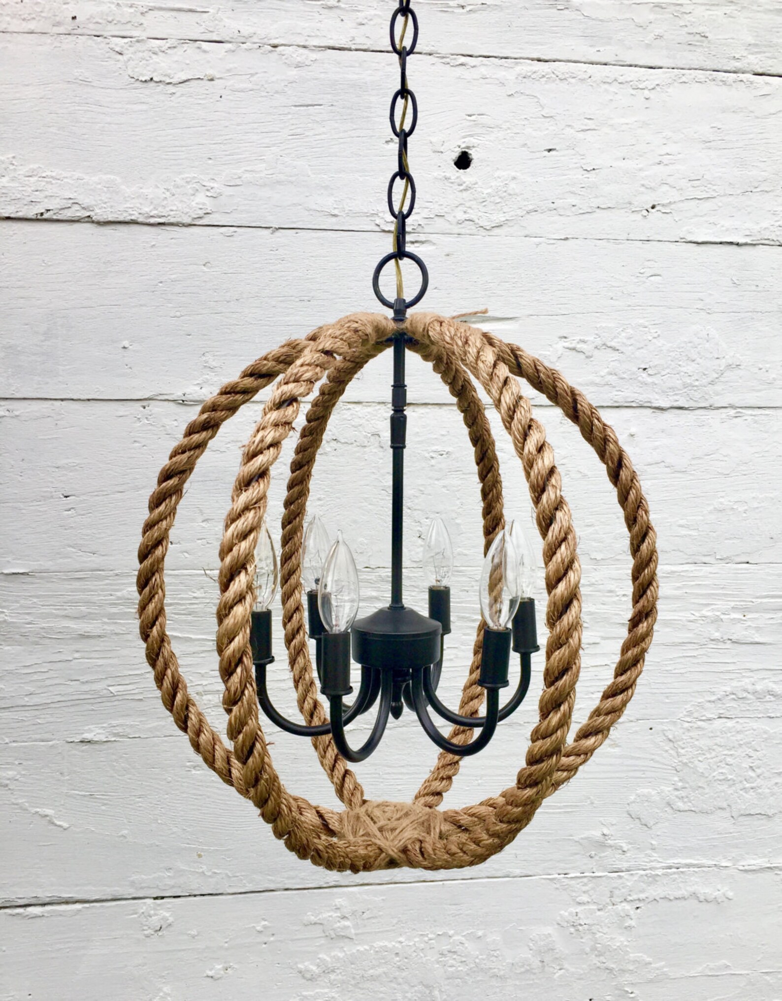 Large Rope Chandelier Etsy
