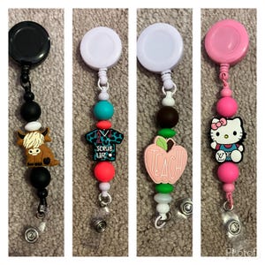 Beaded badge reel