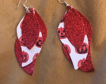 Halloween faux leather earrings