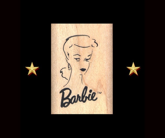 BARBIE LOGO Rubber Stamp Wood Mounted Barbie Doll Stamp | Etsy
