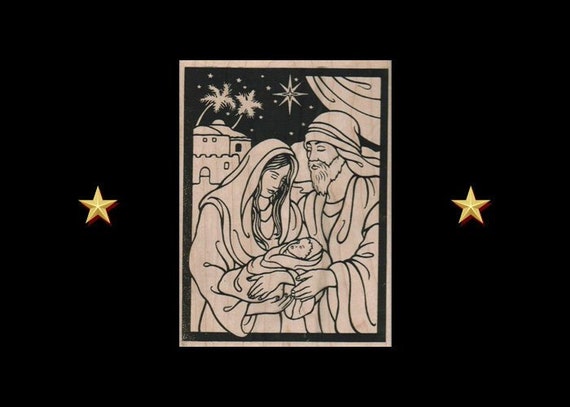 vintage style holiday greeting CM #5 Merry Christmas mounted rubber stamp