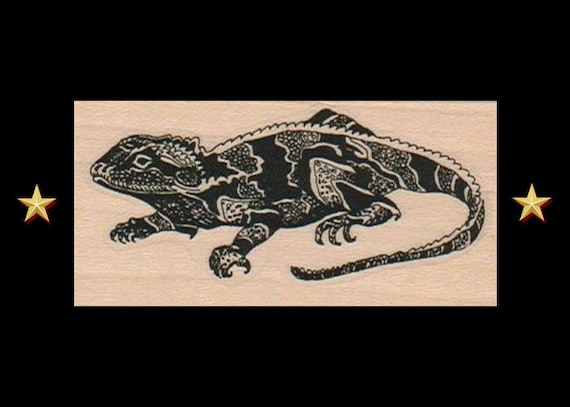 Timbre En Caoutchouc Iguane Reptile Tampon Tampon Lézard Iguane Iguane Tampon Tampon Gecko Reptile Cadeau Scrapbooking