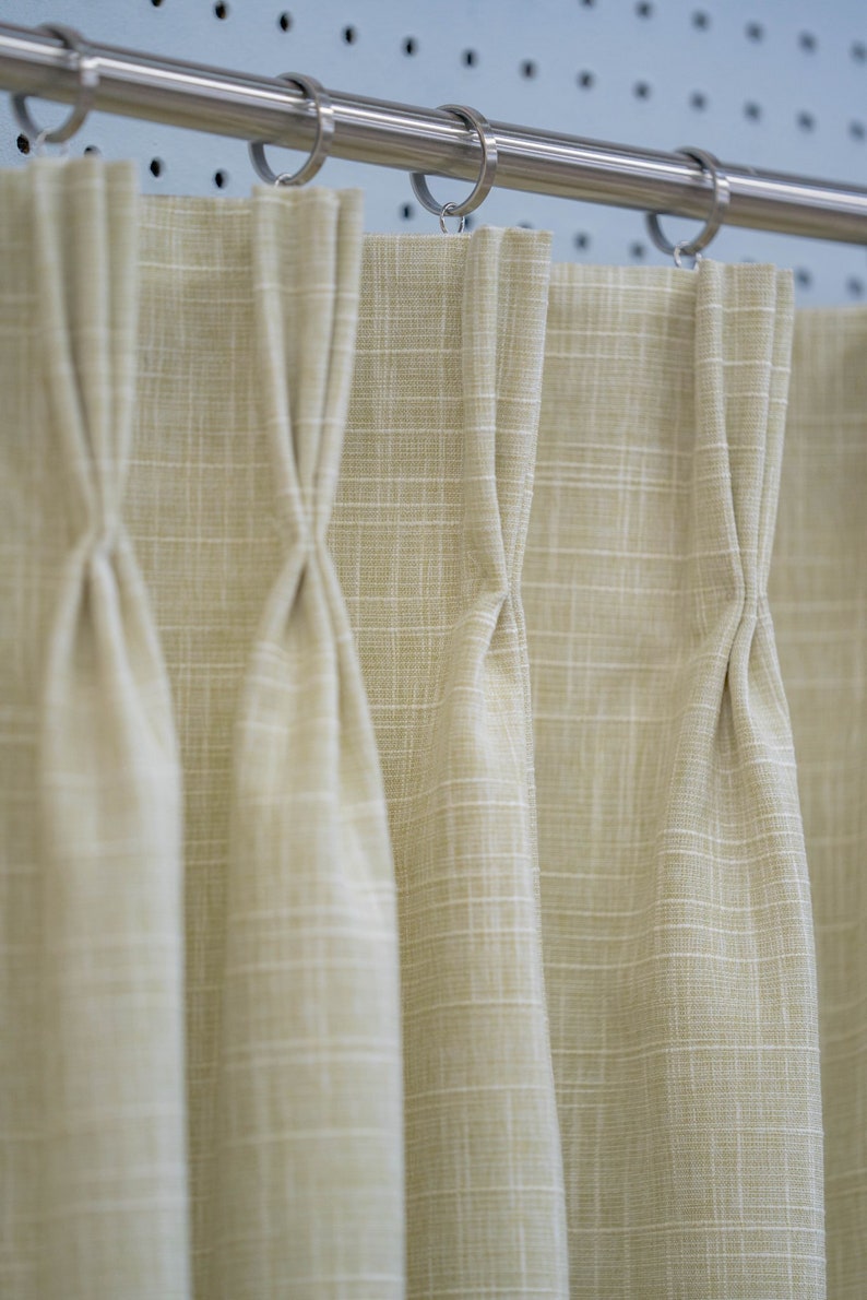 Tingly Pear, Slubby Faux Linen in Beige | Lined Custom Drapes or ...
