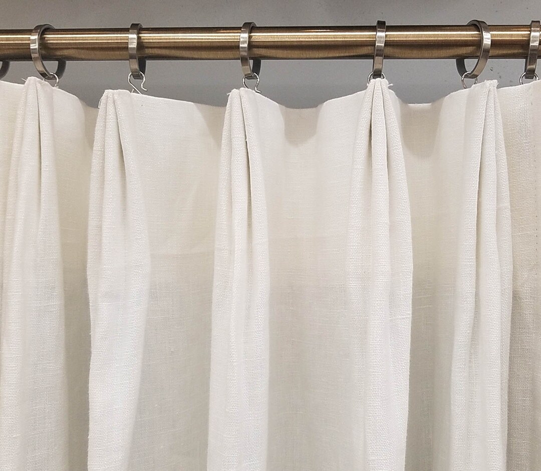 100 Linen in Oyster Lined Custom Drapes or Curtains Pinch Pleat or