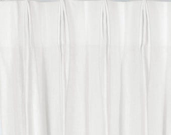 100% Linen in Oyster / Tuscany Oyster | Lined Custom Drapes or Curtains | Pinch Pleat or Euro Pleat | 4&quot; Header (2 Panels / 1 Pair)