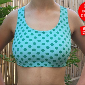 Women&#39;s Sport Running Bra, Workout Tank Top PDF sewing pattern exercise, built in bra, Ladies&#39; Bra and Dress, Tank & Sports Bra pattern, DIY