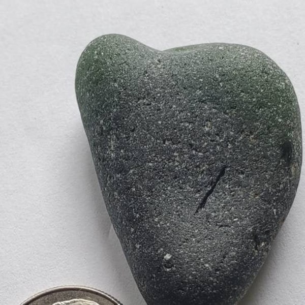 Unique Rare Hard to Find Extra-Large Piece of Sea Glass from CA Dense Green Color Nice Shape