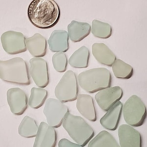 Twenty-six (26) Pieces of Ocean Colored Sea Glass from CA for Art Jewelry DIY Projects