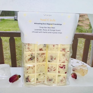 Soul Circle| Snap Bar Wax Melts | Crystal-Infused Soy Wax Melts with Herbs | Self-Love| Snap Bar Melt| Strong Scented