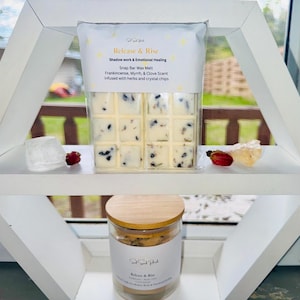 Release & Rise| Snap Bar Wax Melts | Crystal-Infused Soy Wax Melts with Herbs |Shadow Work| Snap Bar Melt| Strong Scented
