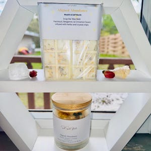 Aligned Abundance| Snap Bar Wax Melts | Crystal-Infused Soy Wax Melts with Herbs |Manifestation| Snap Bar Melt| Strong Scented|gift for her